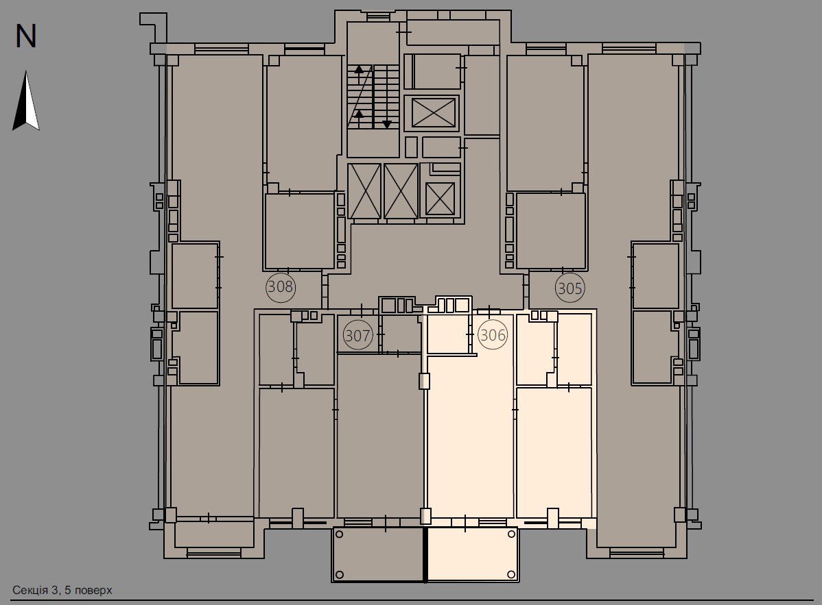 One bedroom apartment with a spacious terrace - floor plan