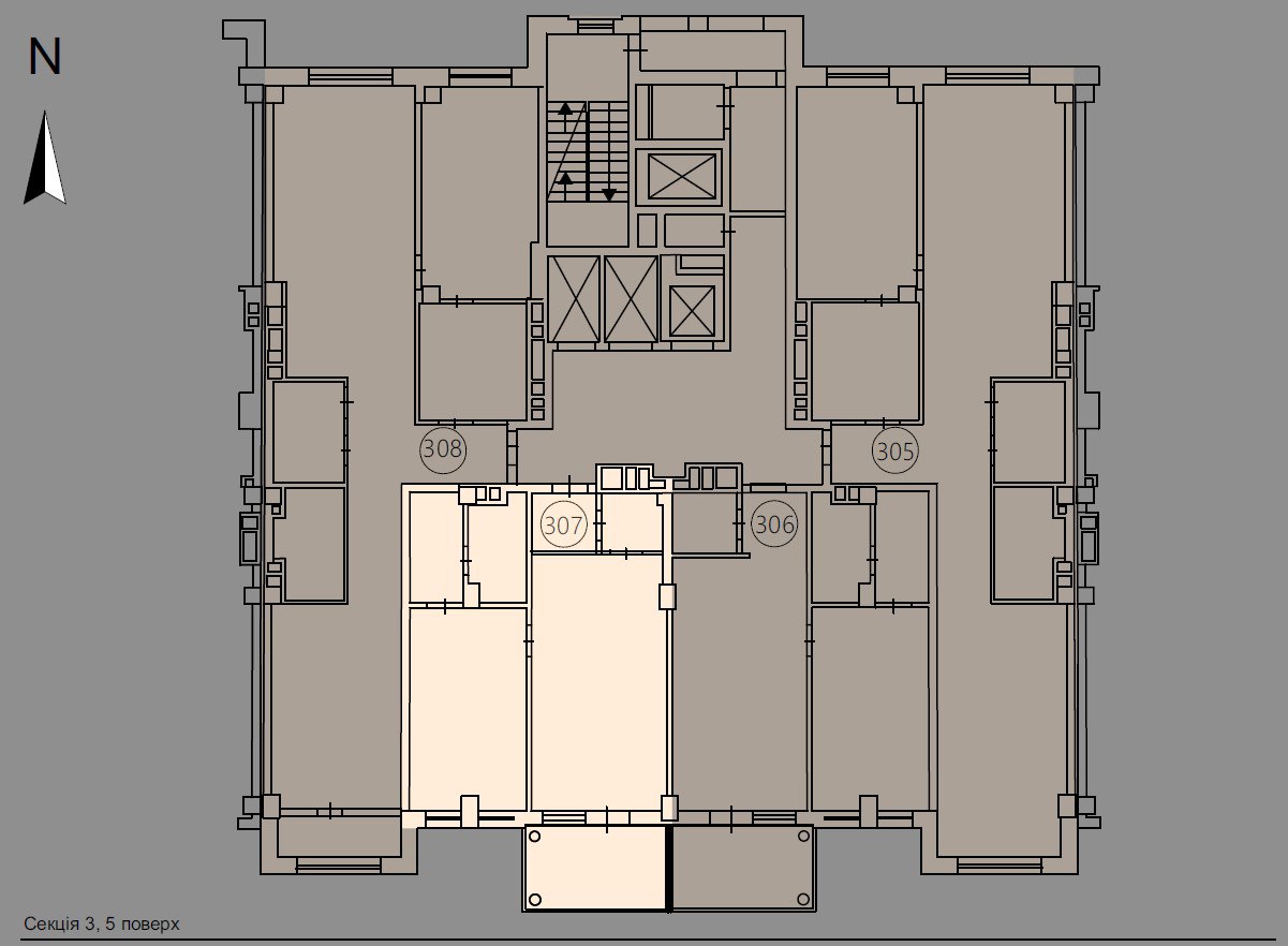 One bedroom apartment with a spacious terrace - floor plan