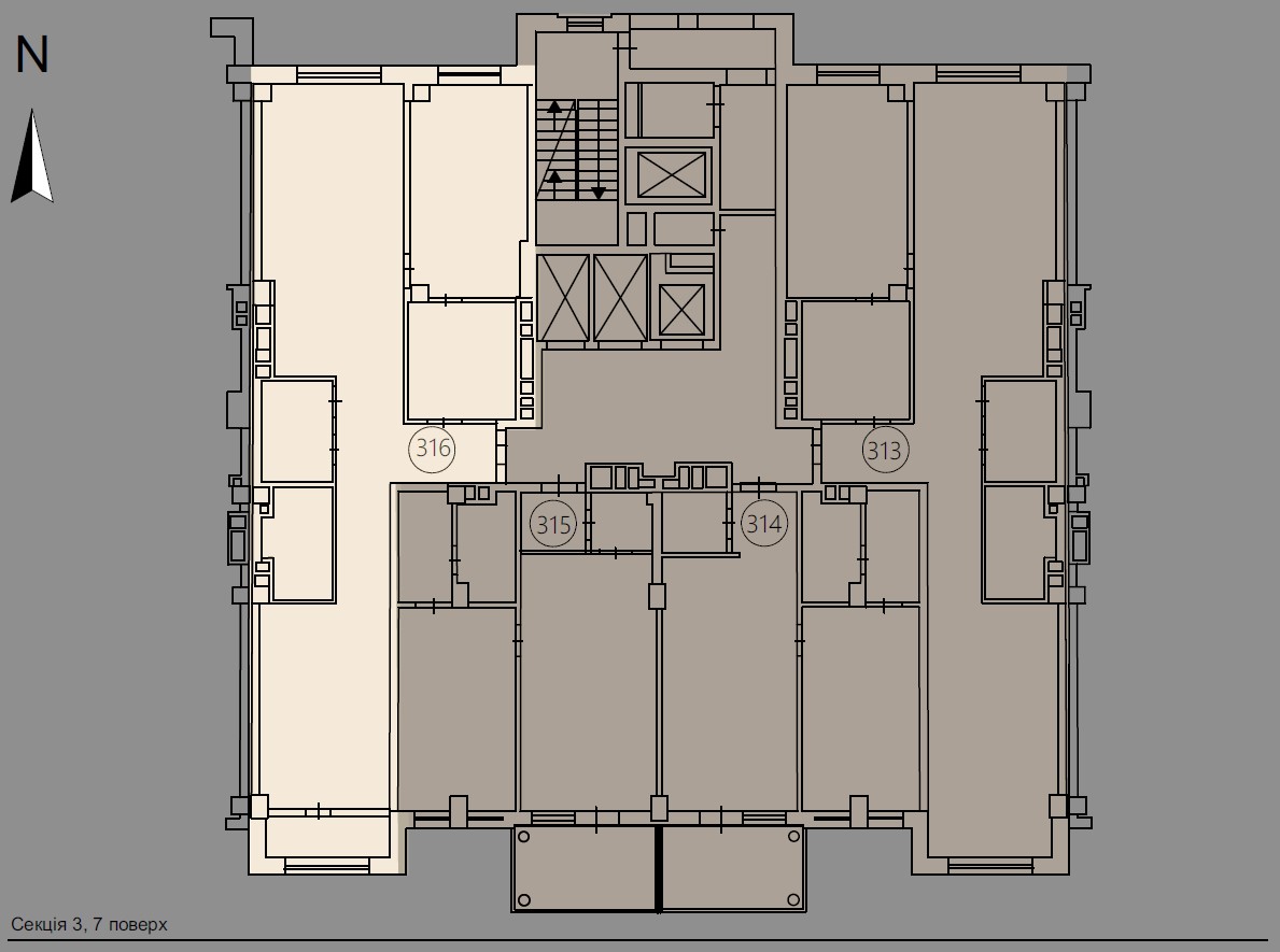 Spacious two bedroom apartment - floor plan
