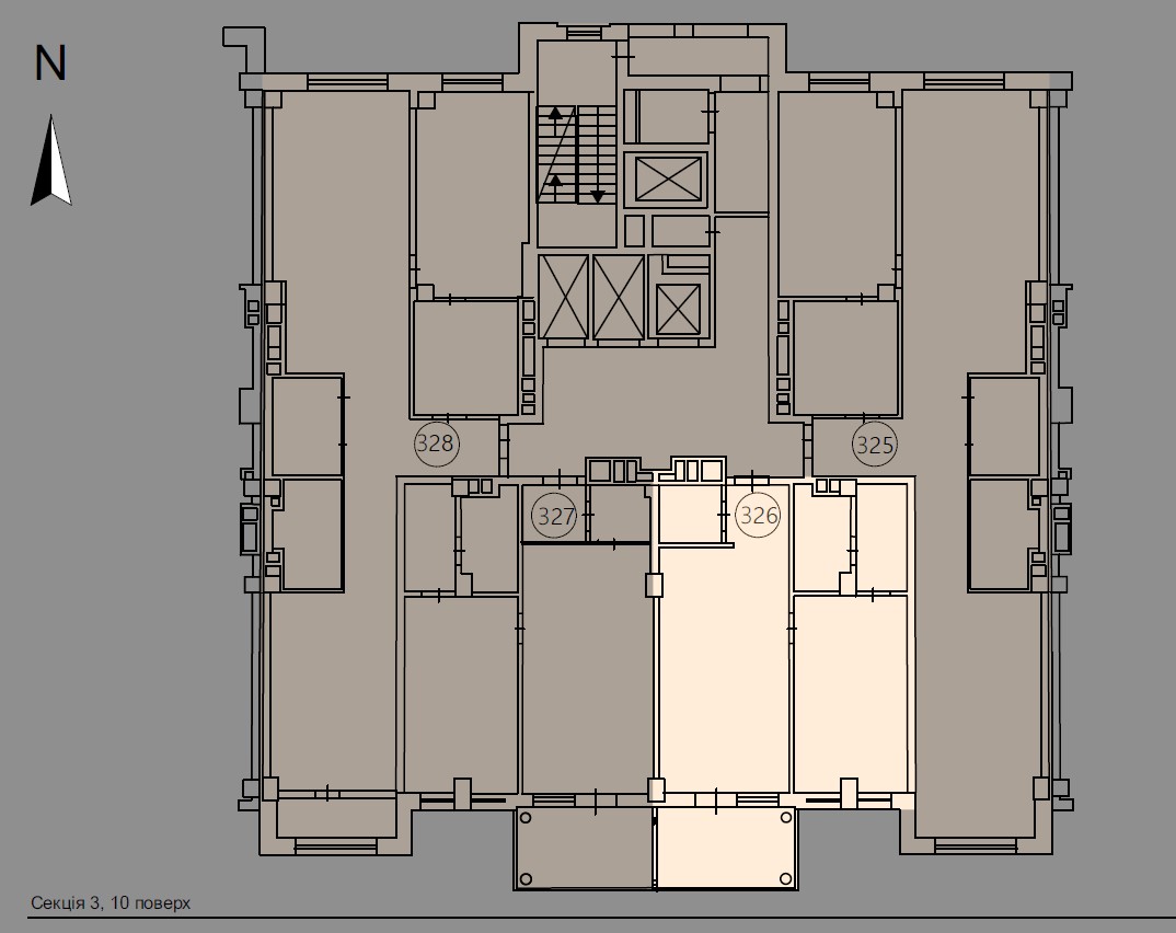 One bedroom apartment with a spacious terrace - floor plan