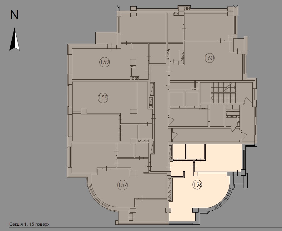Cozy two room apartment with panoramic living room - floor plan