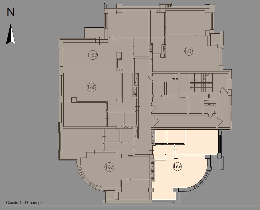 Cozy two room apartment with panoramic living room - floor plan