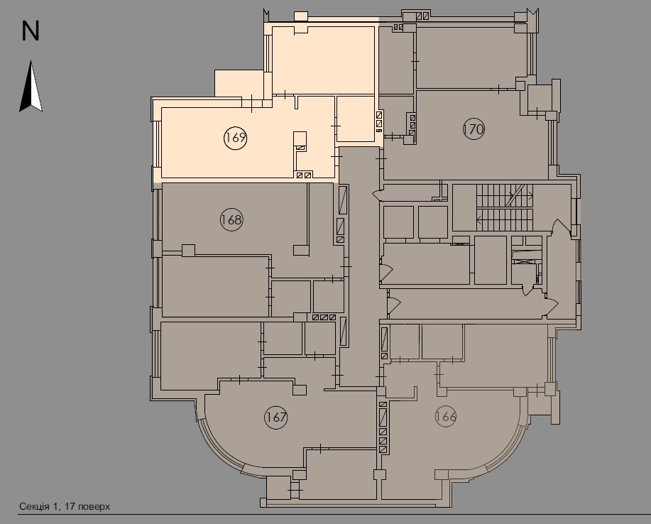 Two room apartment with balcony - floor plan