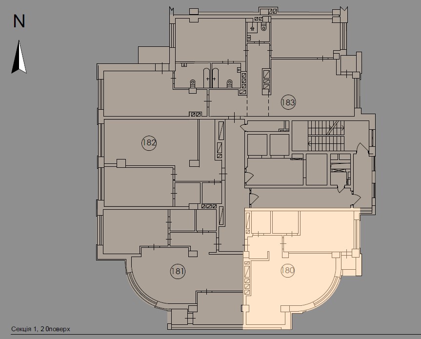 Cozy two room apartment with panoramic living room - floor plan