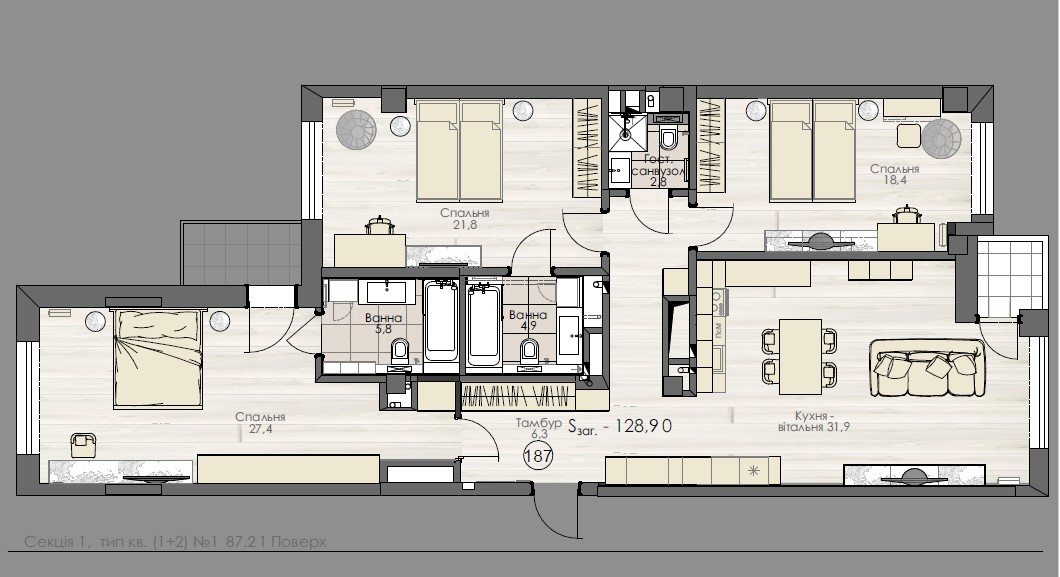 4 room apartment - apartment plan