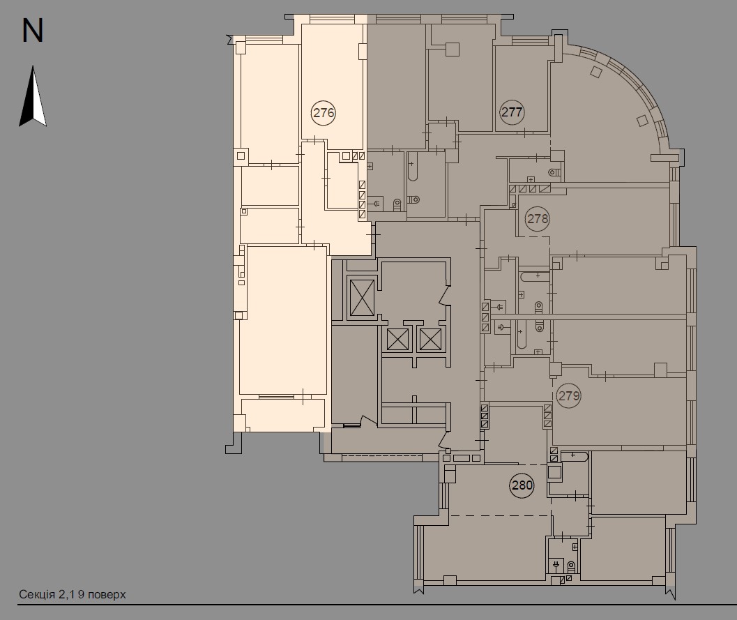 Трикімнатна квартира (2 спальні) з балконом - floor plan