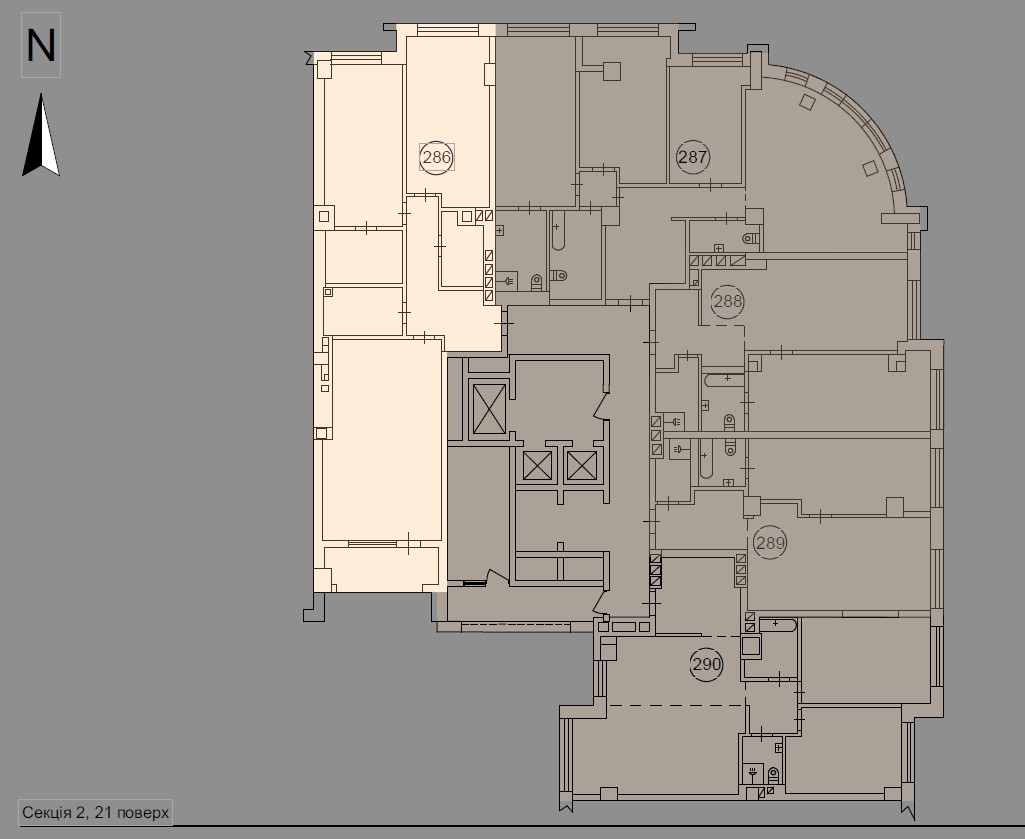 Three bedroom apartment with balcony - floor plan