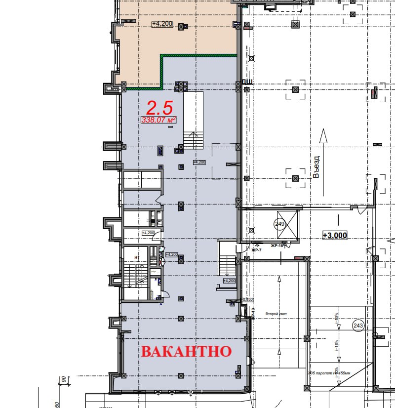 Commercial premises on the 2nd floor - plan