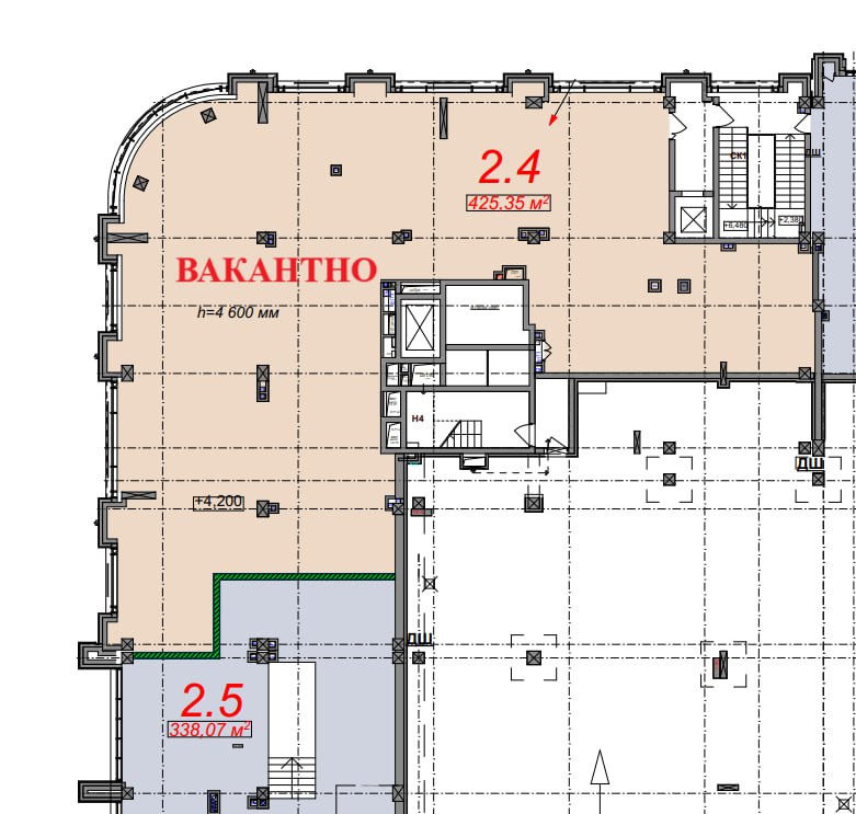 Commercial premises on the 2nd floor - plan