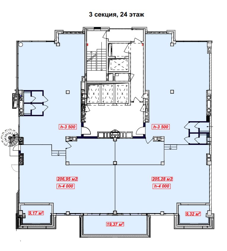 Panoramic view office on the 24th floor - plan